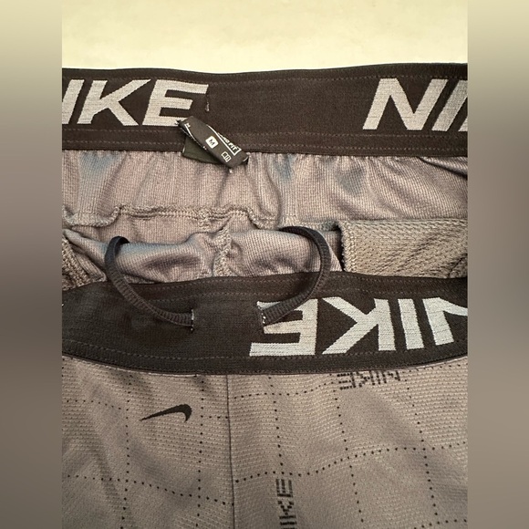 Nike Dri-Fit Grid Print 7" Athletic Shorts Iron Gray Black Size Medium - Picture 3 of 8